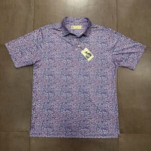Men's Abstract Purple Pattern Polo Shirt NWT
